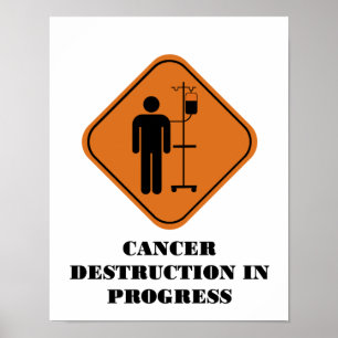 Poster em andamento da destruição do cancer