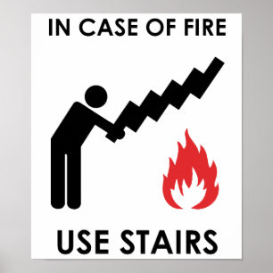 Poster Em caso das escadas do uso do fogo