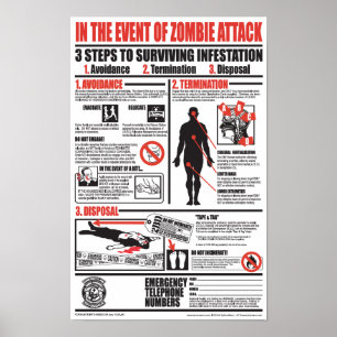 PÓSTER EM CASO DE ATAQUE ZOMBIE