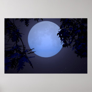 Poster Em cima de uma lua azul