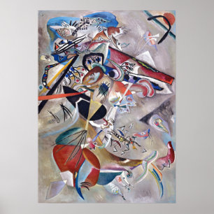 Poster Em Cinza Kandinsky Modern Abstrato Trabalho de art
