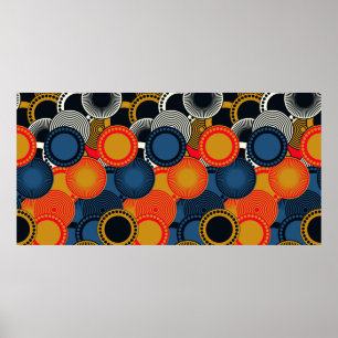 Poster em círculos geométricos de padrão uniforme com