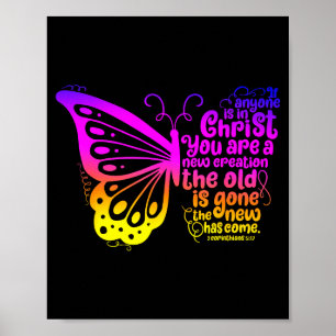 Poster Em Cristo Você É Uma Nova Criação Borboleta Colori