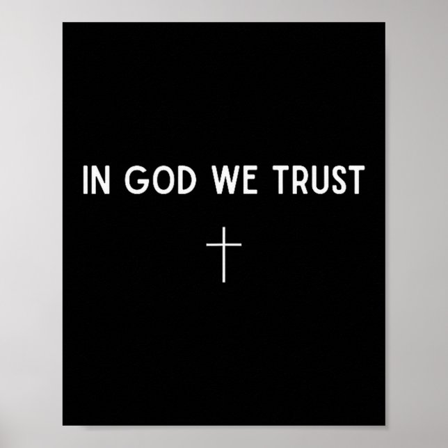 Poster Em Deus Confiamos Cruz Fé Cristã Religiosa Sm (Frente)