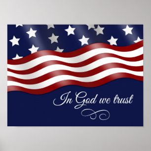 Poster Em Deus, Confiamos Em Ativar Bandeira