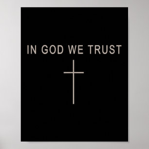 Poster Em Deus, Confiamos Na Fé Minimalista Cristã Bonita
