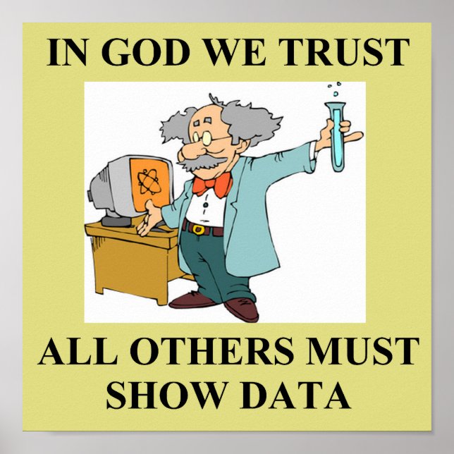 Poster em deus confiamos na piada da ciência (Frente)