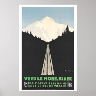 Poster Em direção ao Mont Blanc Cartaz de Viagem Vintage