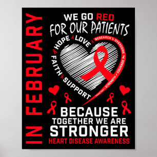 Poster Em Fevereiro Enfermeira Go Red Rn Conscientização 