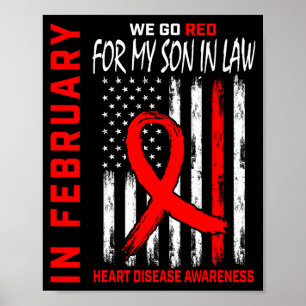 Poster Em Fevereiro Usamos o Vermelho Filho no Coração Do