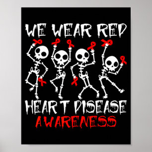 Poster Em Fevereiro Usamos Vermelho Doença Cardíaca Esque