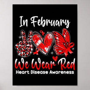 Poster Em Fevereiro Usamos Vermelho Paz Amor Borboleta Co