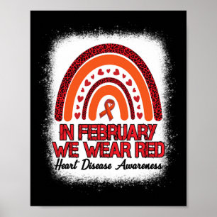 Poster Em fevereiro Vestimos Red Leopard Rainbow Bleached
