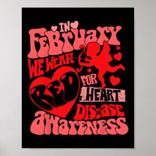 Poster Em Fevereiro, Vestimos Vermelho Para Awarenes Por