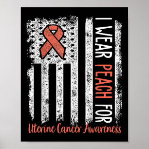 Poster Em Junho Vestimos Peach for Uterine Cancer Sensibe