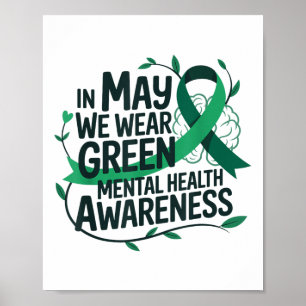 Poster Em maio, Vestimos a Consciência Mental Verde da Sa
