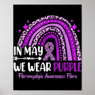Poster Em maio, Vestimos Fibromialgia Roxa do Arco-Íris A