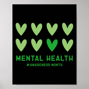 Poster Em maio, Vestimos Mês de Consciência Mental Verde