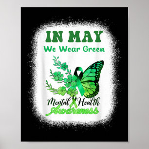 Poster Em maio, Vestimos Mês de Consciência Mental Verde
