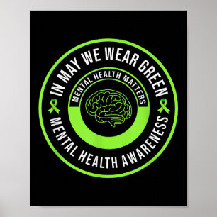 Poster Em maio, Vestimos o Green Motivational Mental Heal