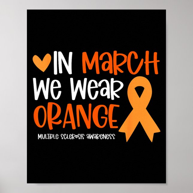 Poster Em março use laranja para esclerose múltipla (Frente)