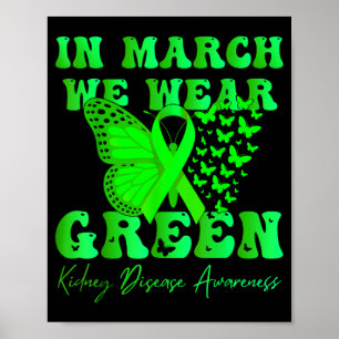 Poster Em março use verde conscientização sobre doença re