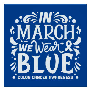 Póster Em março vestimos a consciência do cancer azul