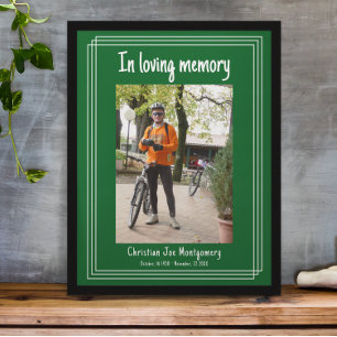 Poster Em memória amorosa Funeral de Foto Verde