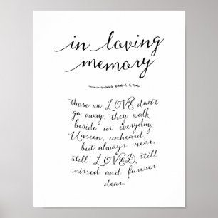 Poster Em memória amorosa memorial, funeral, Preto