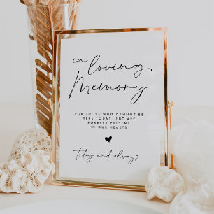 Poster Em Memória Amorosa   Placa de Casamento Minimalist