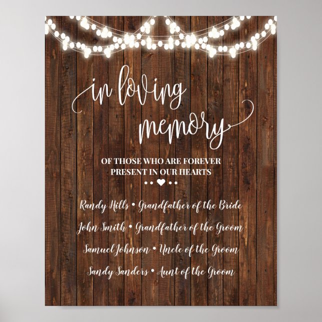 Poster Em Memória Comemorativa Casamento Ocidental (Frente)