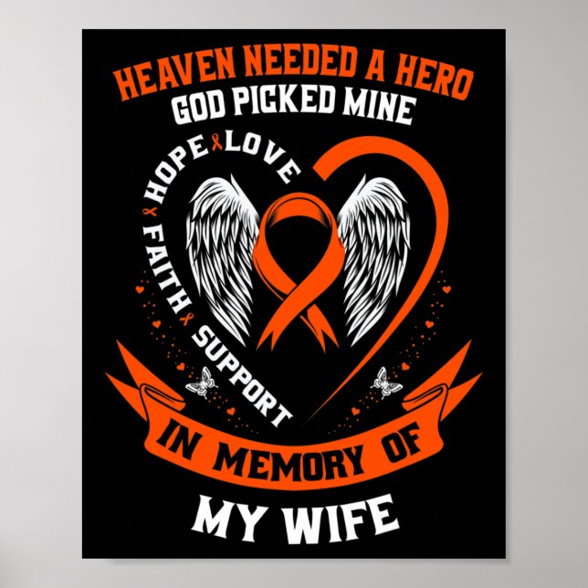 Poster Em Memória da Consciência da Leucemia da Esposa (Frente)