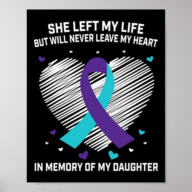 Poster Em Memória Da Querida Filha Conscientização Sobre  (Frente)