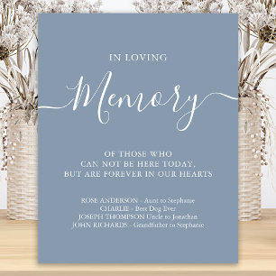 Poster Em Memória de Amor Casamento Memorial Azul Empoeir