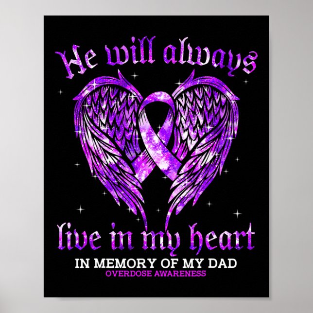 Poster Em Memória Do Meu Pai "Overdose Awarness Angel Win (Frente)