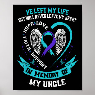 Poster Em memória do meu tio Conscientização sobre suicíd