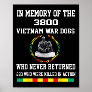 Poster Em Memória Dos 3800 Cães Da Guerra Do Vietnã Que N