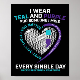 Poster Em Memória Semi Cólon Prevenção de Suicídio Awa