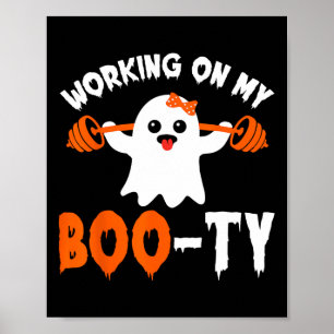 Poster Em Minha Booty Gym Booty Boo-tee Ghost Pun Men Wom