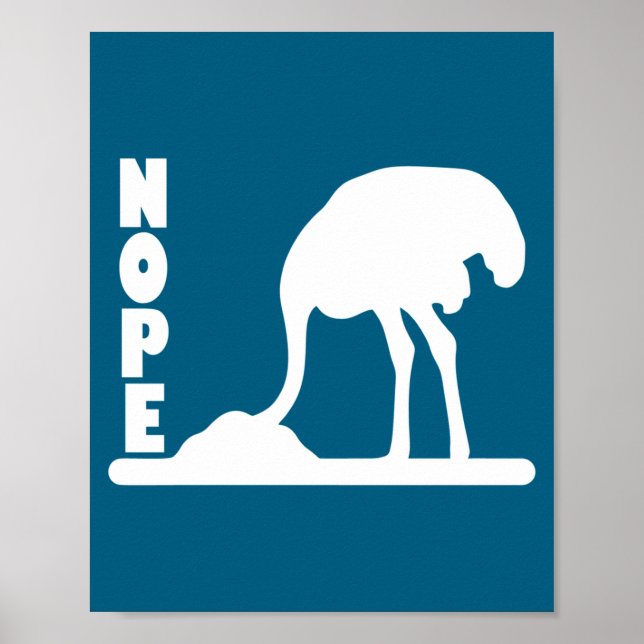 Poster Em Não Avestruz Cabeça Areia Sarcástico (Frente)