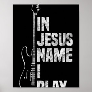 Poster Em Nome De Jesus Eu Toco Guitarra, Violão Cristão