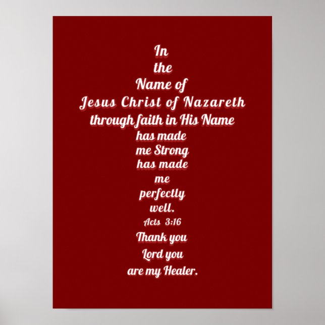 Poster Em nome de Jesus... Forte... (Frente)