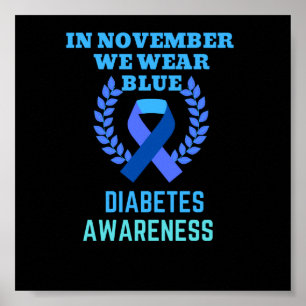 Poster Em novembro, Vestimos a consciência da diabetes a