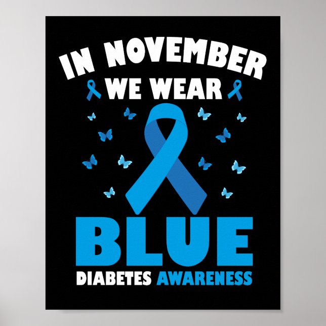 Poster Em novembro, Vestimos a consciência da diabetes az (Frente)