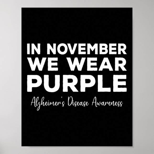 Poster Em novembro Vestimos a Doença de Heimerheimer Roxo (Frente)