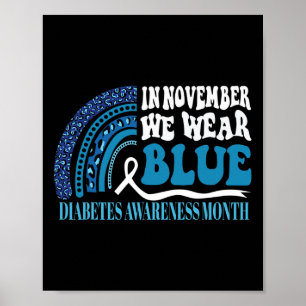 Poster Em novembro, Vestimos Awarenes Azuis no Arco-Íris
