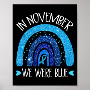 Poster Em novembro, Vestimos Awarenes Azuis no Arco-Íris