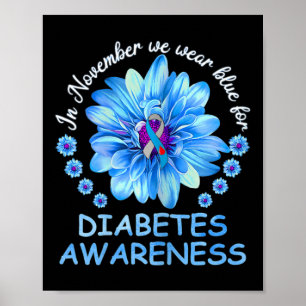 Poster Em novembro Vestimos Diabetes Azuis