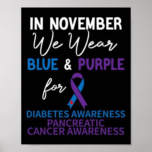 Poster Em Novembro, Vestimos O Pancer Da Diabetes Azul E  (Frente)
