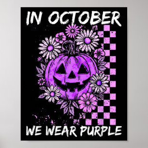 Poster Em Outubro Nós Usamos Roxo Violência Doméstica Vin